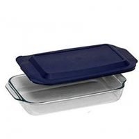 PYREX 3QT Glass Baking Dish with Blue Cover 9" x 13" (Pyrex)