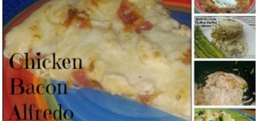 stuffing-stuffed chicken, easy salsa chicken, chicken and black bean soup, hawaiian haystacks, chicken bacon alfredo pizza