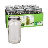 Ball Wide Mouth Quart (32 oz) Jars with Lids and Bands, Set of 12