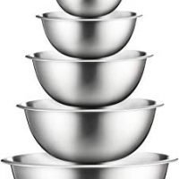Premium Stainless Steel Mixing Bowls (Set of 6) Brushed Stainless Steel Mixing Bowl Set - Easy To Clean, Nesting Bowls for Space Saving Storage, Great for Cooking, Baking, Prepping
