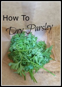 how to dry parsley