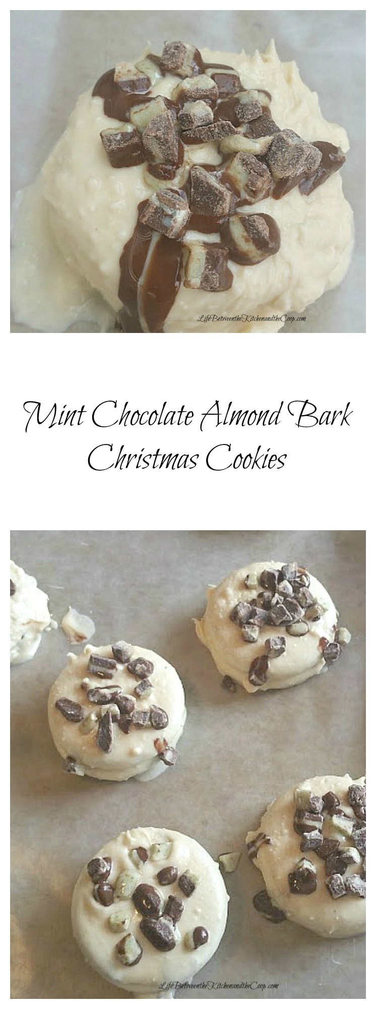 mint chocolate almond bark Christmas cookies
