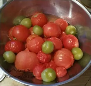 blanched tomatoes, canning