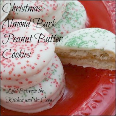 Christmas Almond Bark Peanut Butter Cookies