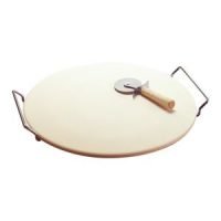 Pizza Stone, Rack, and Pizza Cutter