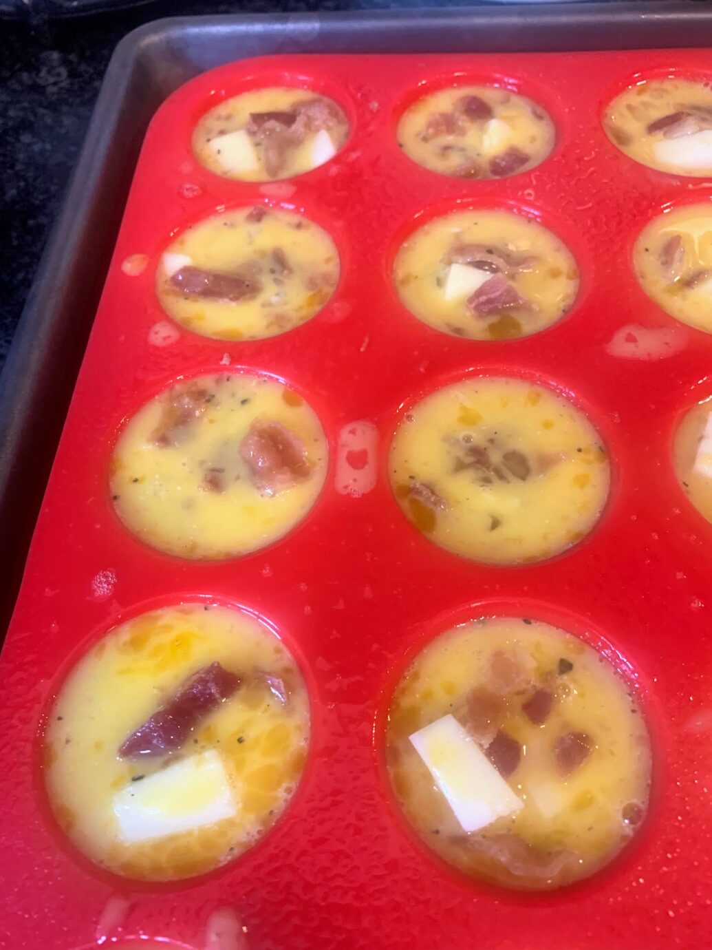 Bacon and Red Pepper Egg Bites with the easiest egg bite recipe